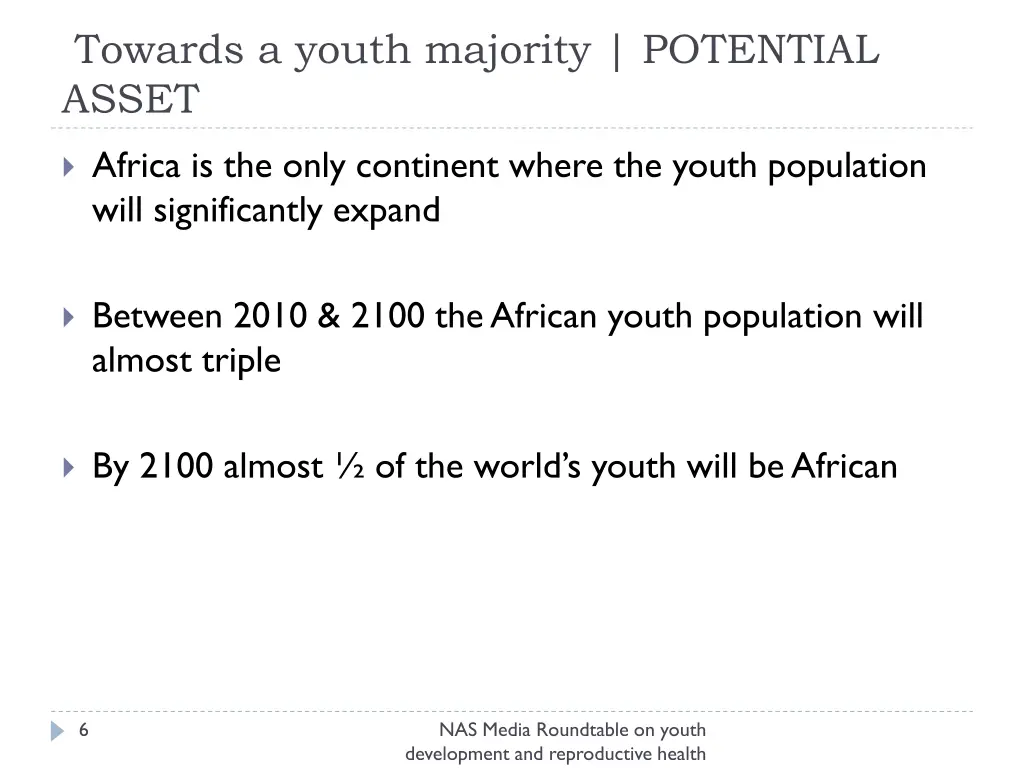 towards a youth majority potential asset