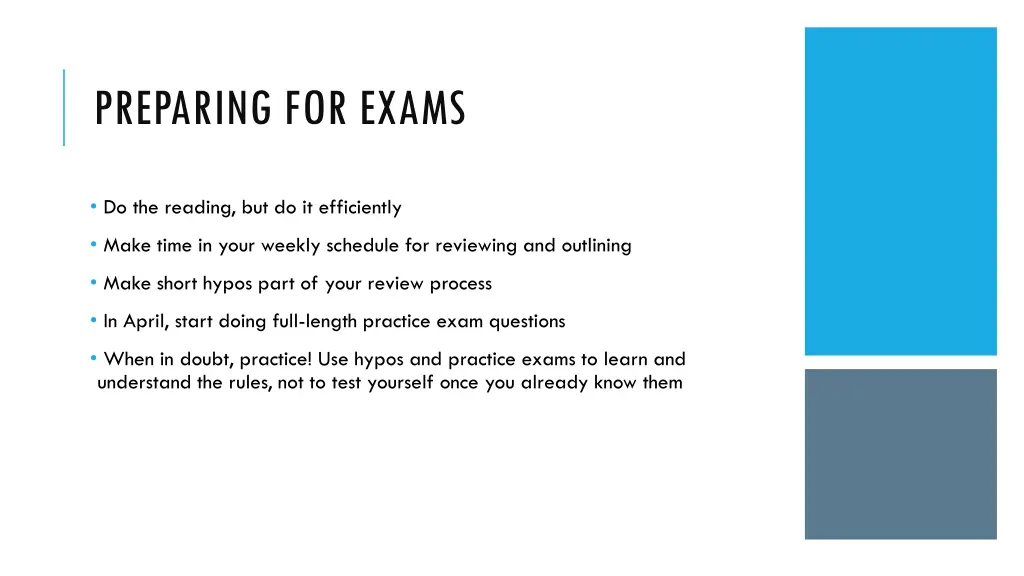 preparing for exams