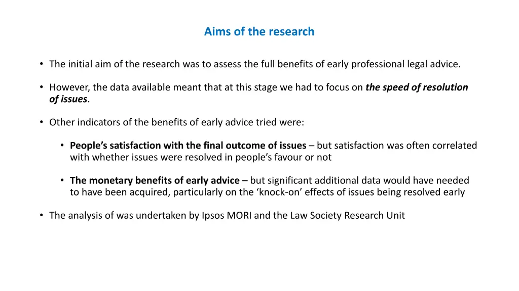 aims of the research