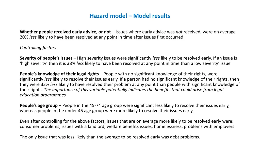 hazard model model results