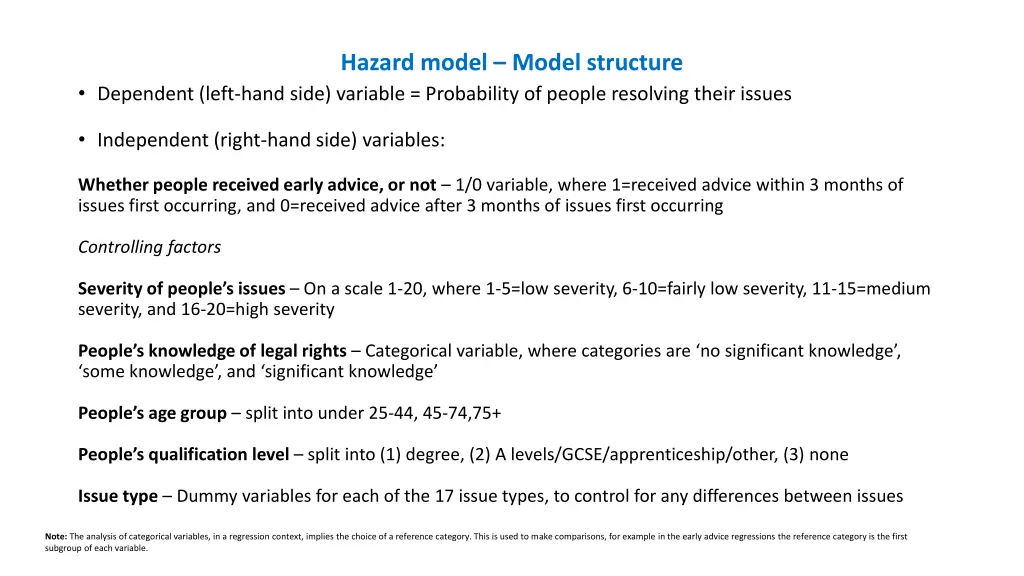 hazard model model structure