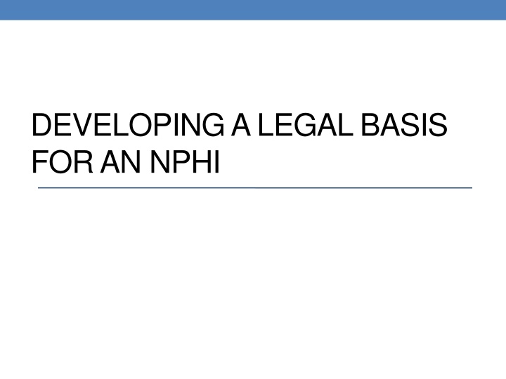 developing a legal basis for an nphi