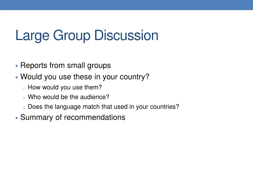 large group discussion