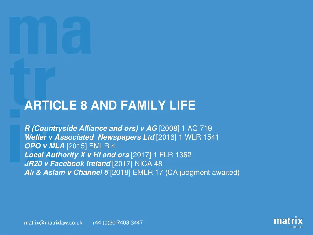 article 8 and family life