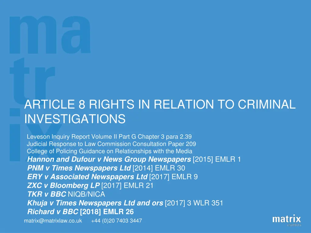 article 8 rights in relation to criminal