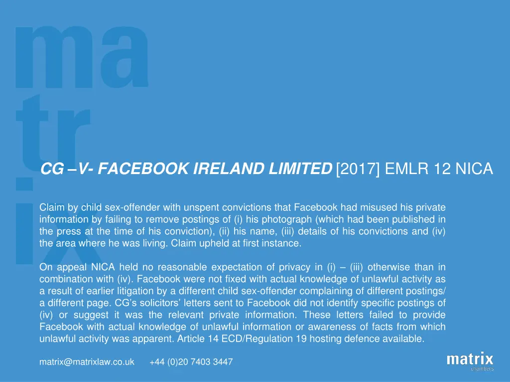 cg v facebook ireland limited 2017 emlr 12 nica