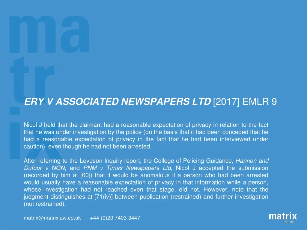 ery v associated newspapers ltd 2017 emlr 9