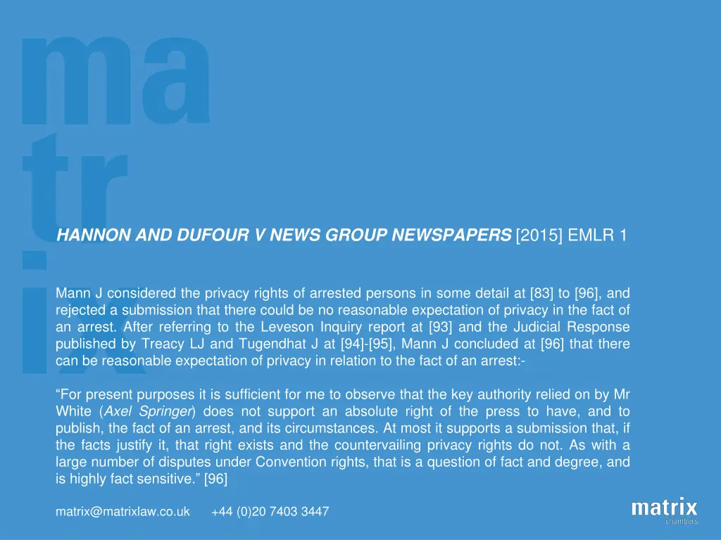 hannon and dufour v news group newspapers 2015