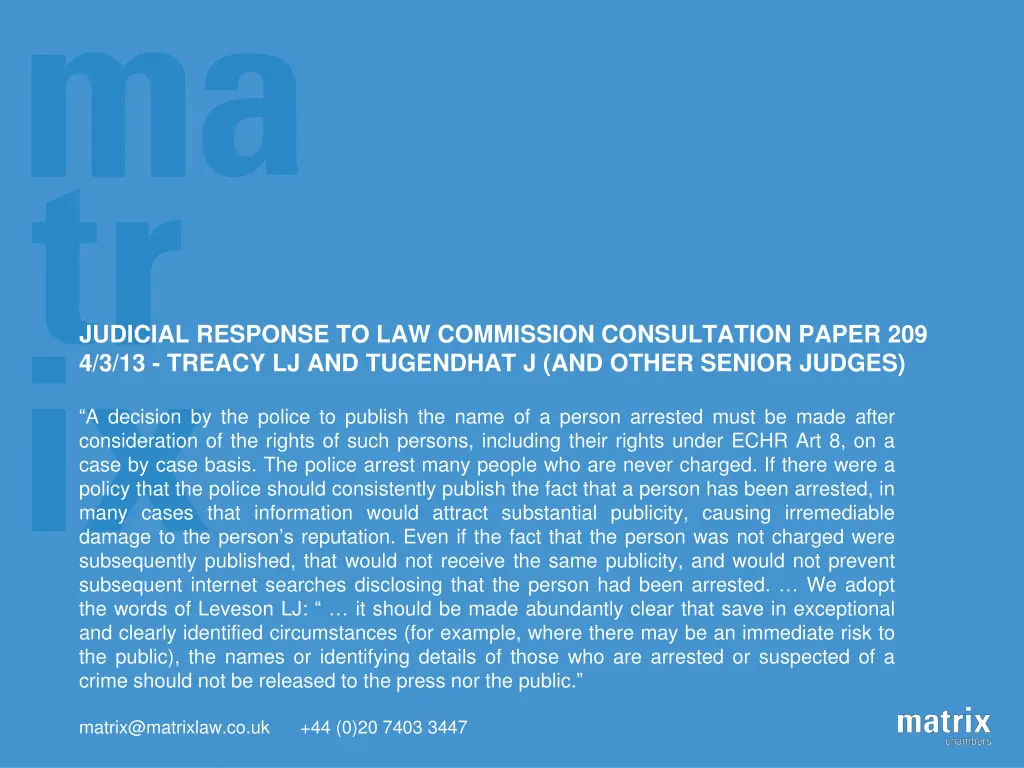 judicial response to law commission consultation
