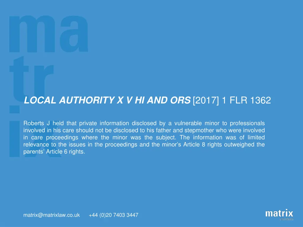 local authority x v hi and ors 2017 1 flr 1362