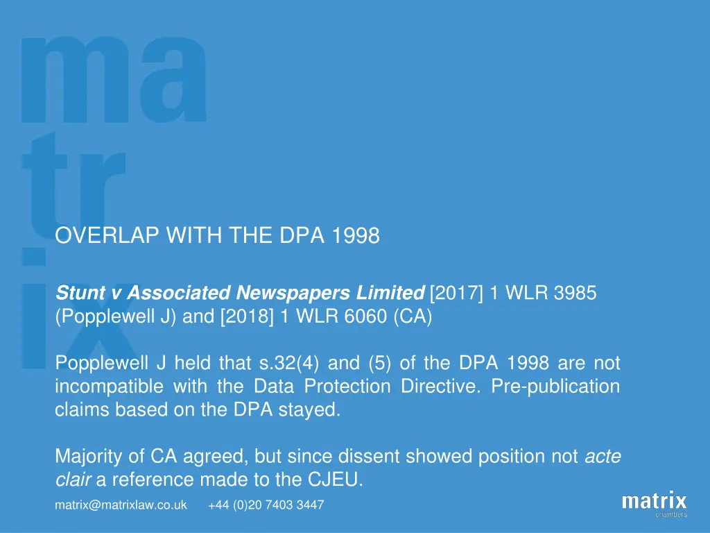 overlap with the dpa 1998