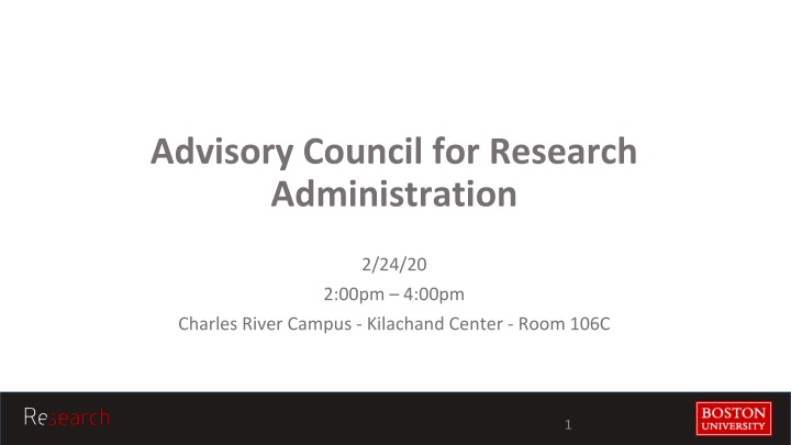 advisory council for research administration