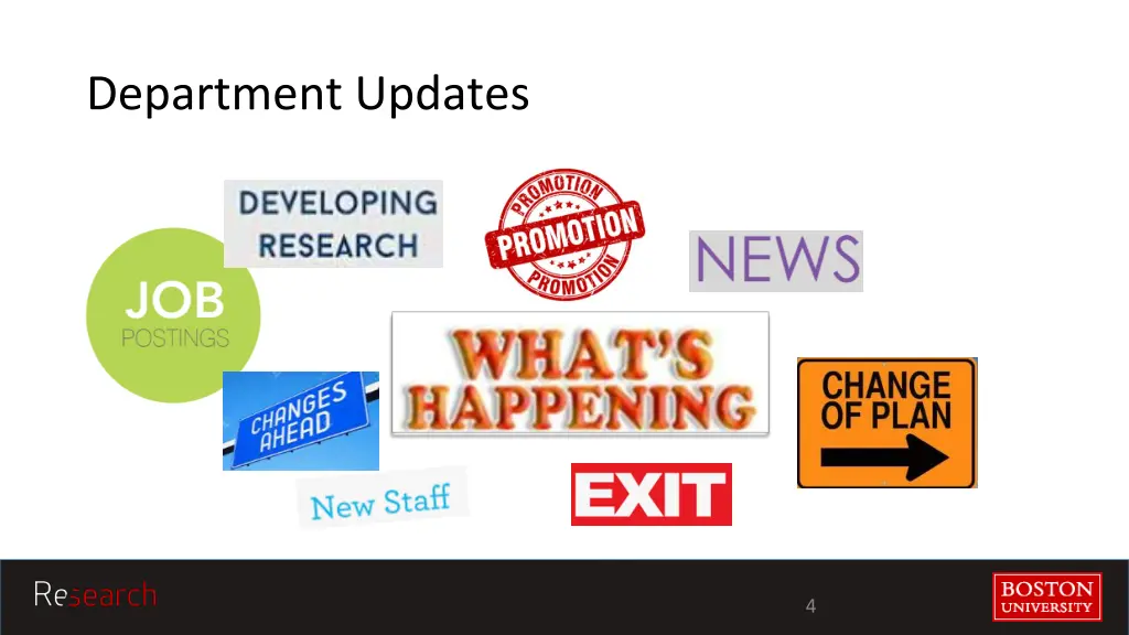 department updates