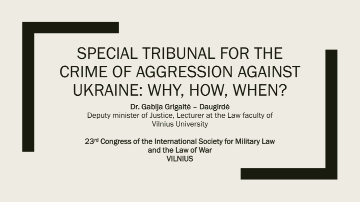 special tribunal for the crime of aggression