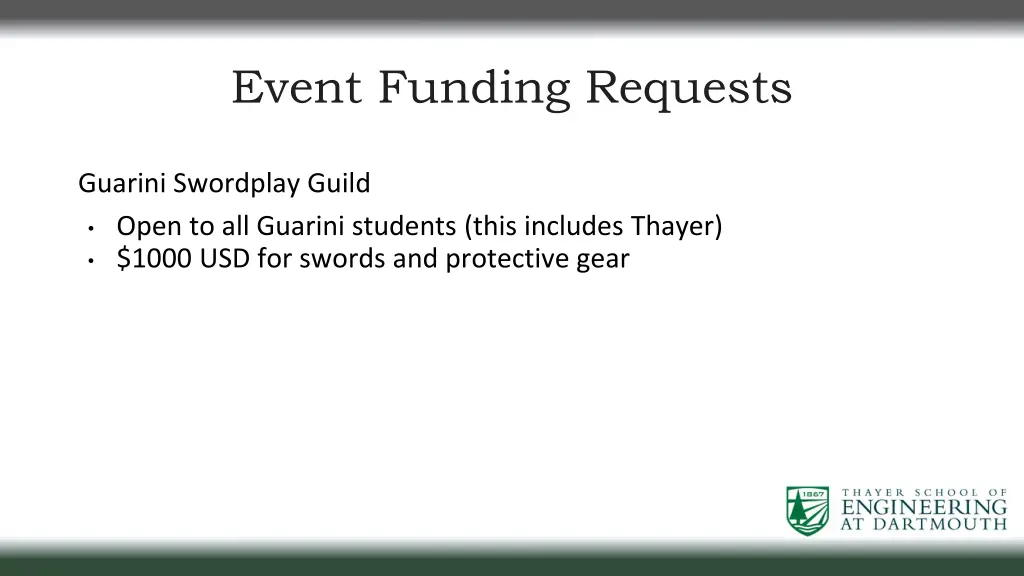 event funding requests