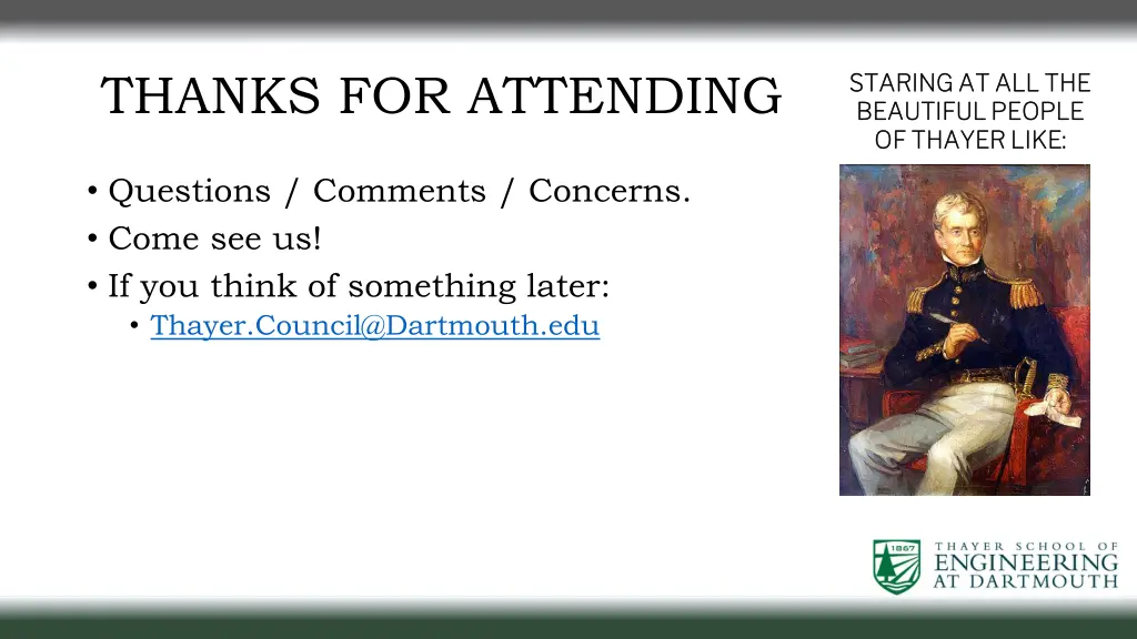 thanks for attending