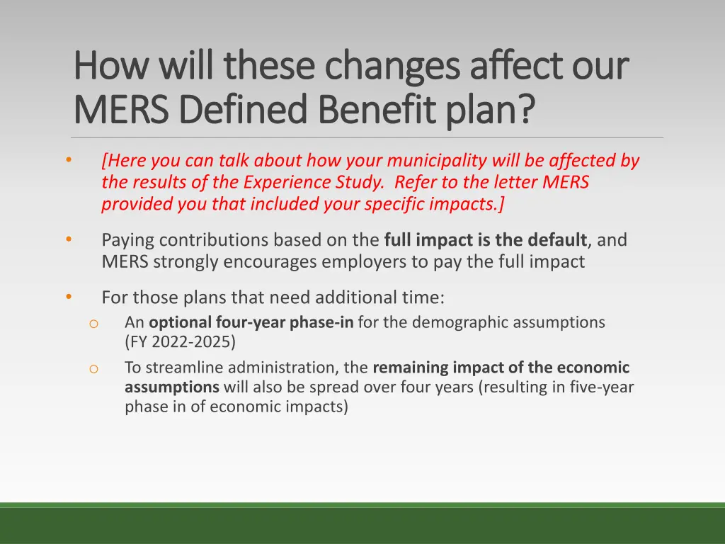 how will these changes affect how will these