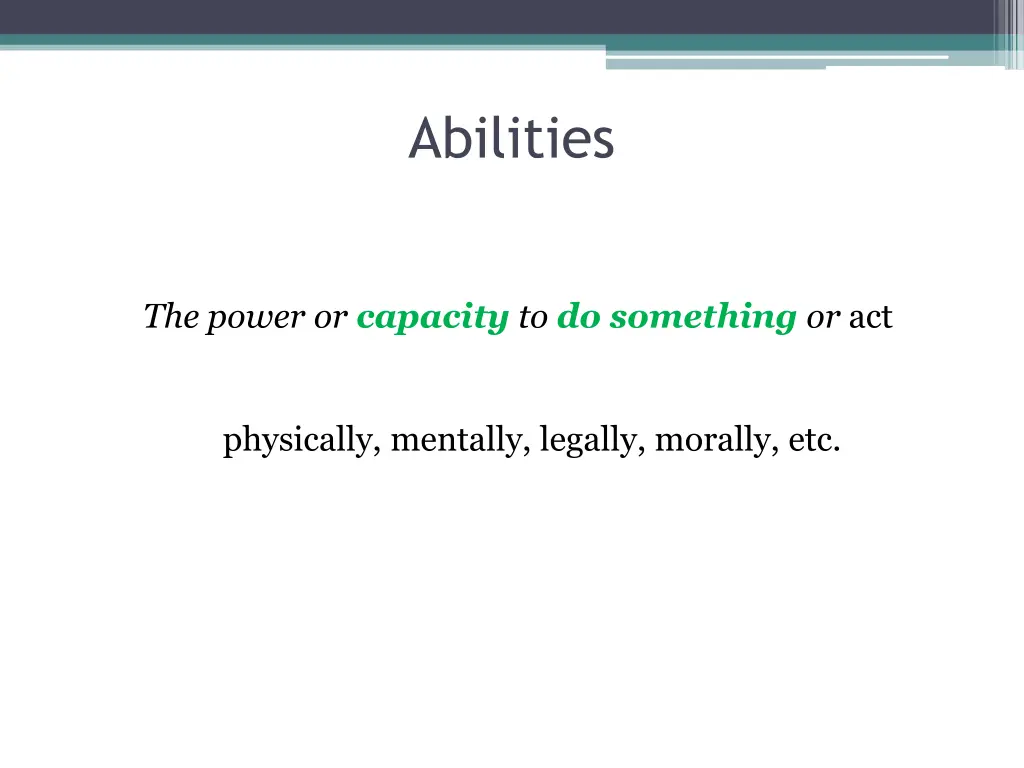 abilities