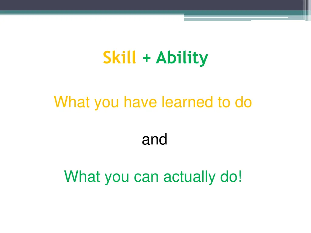 skill ability