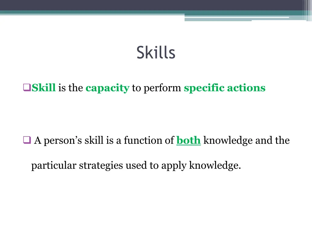 skills