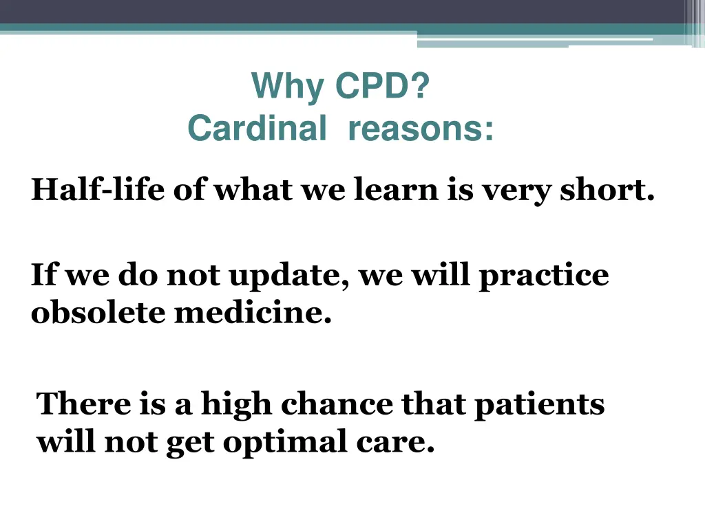 why cpd cardinal reasons