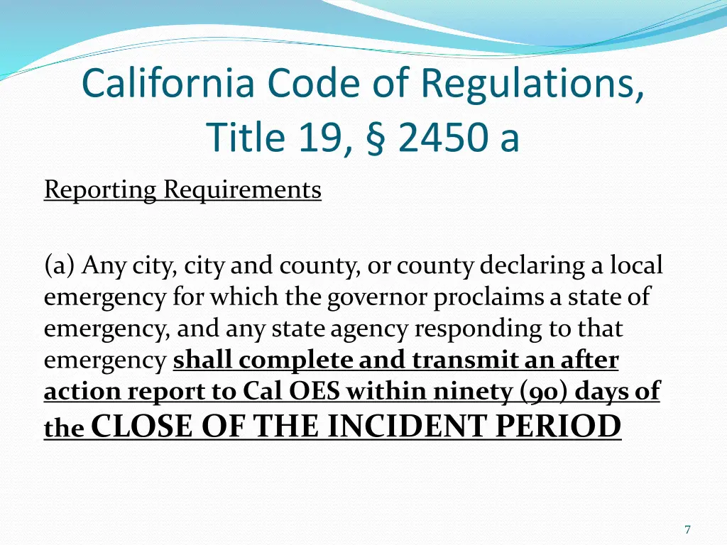 california code of regulations title 19 2450 a