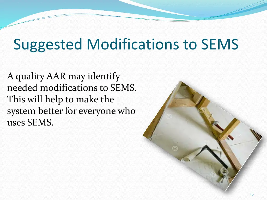 suggested modifications to sems