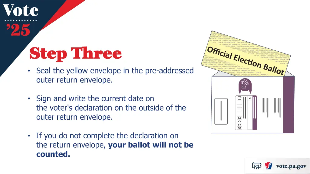 step three step three seal the yellow envelope