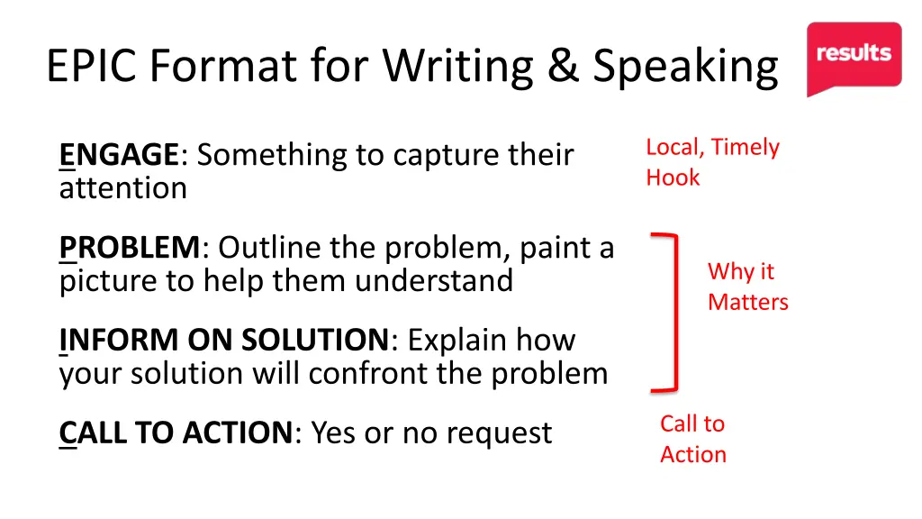 epic format for writing speaking