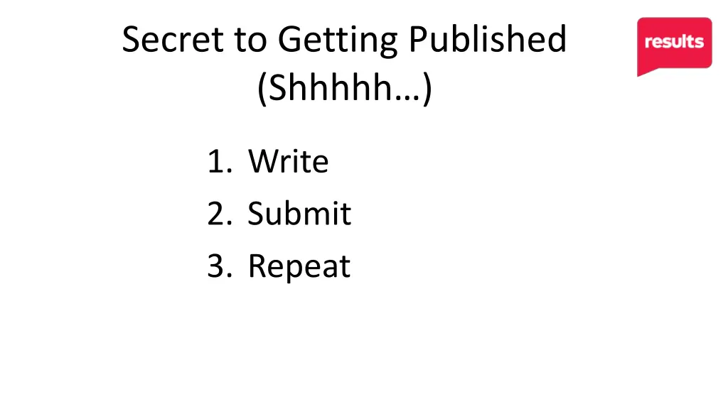 secret to getting published shhhhh