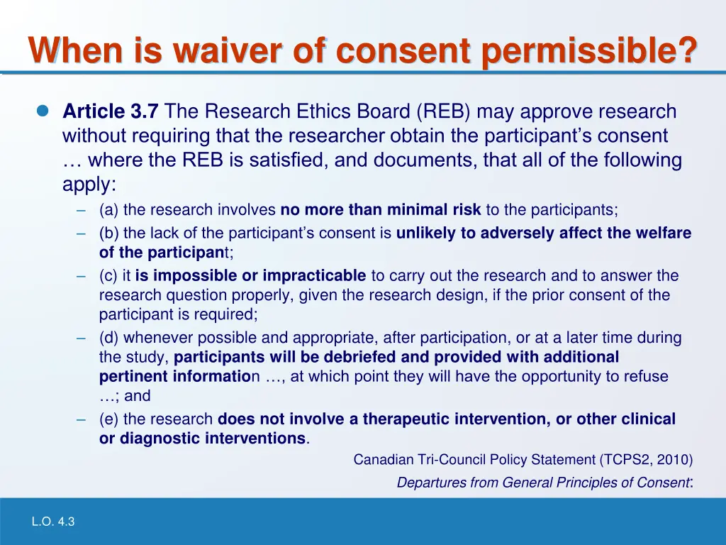 when is waiver of consent permissible