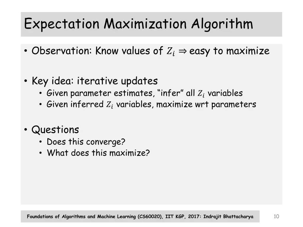 expectation maximization algorithm