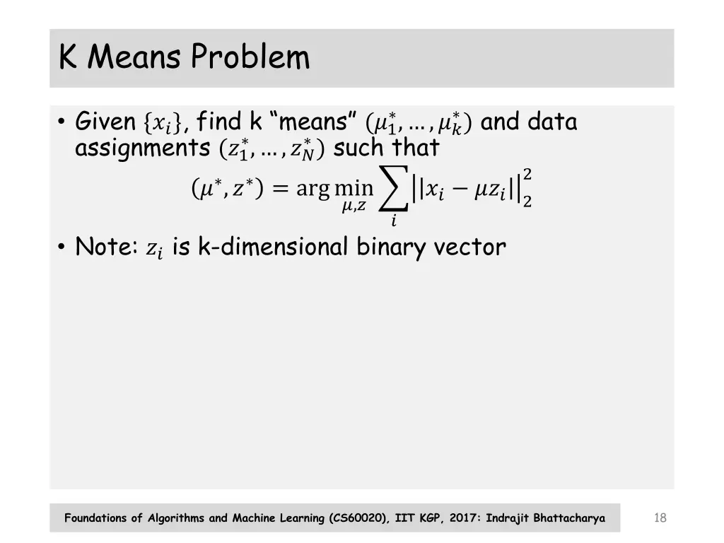 k means problem