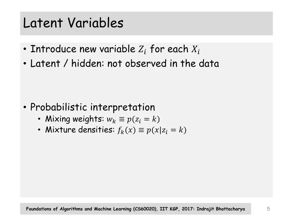 latent variables