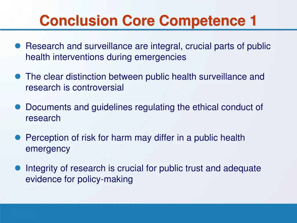 conclusion core competence 1