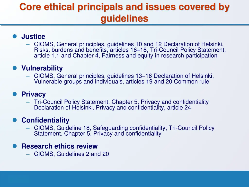 core ethical principals and issues covered 1