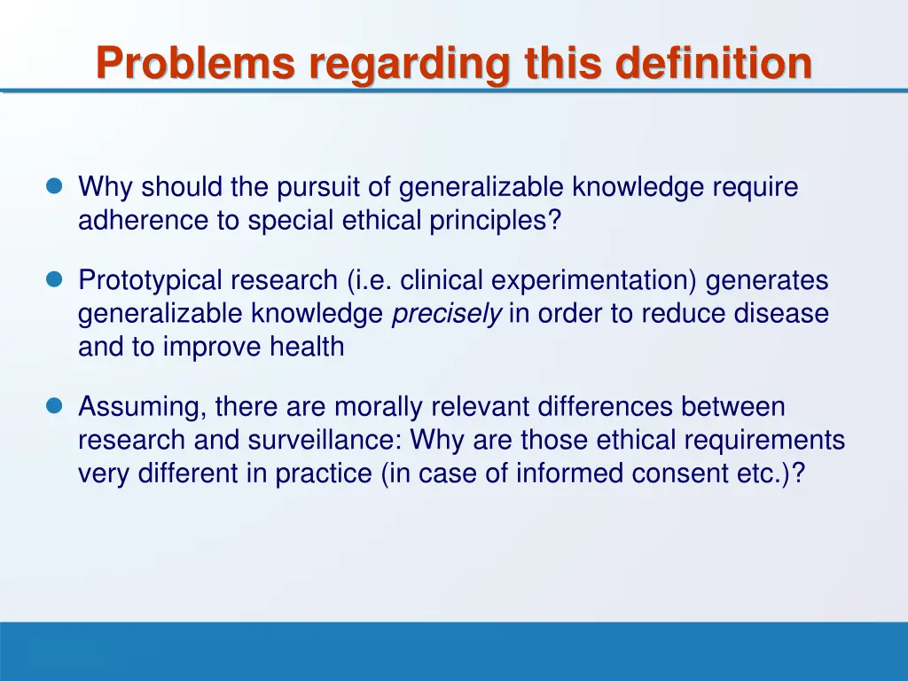 problems regarding this definition
