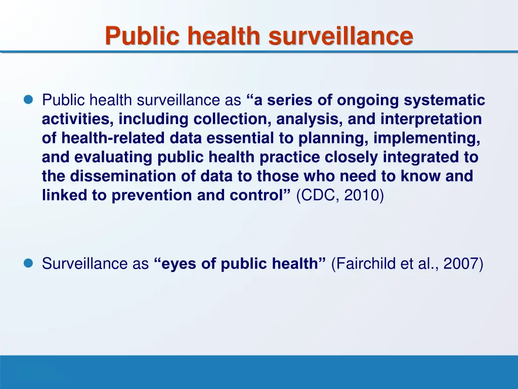 public health surveillance