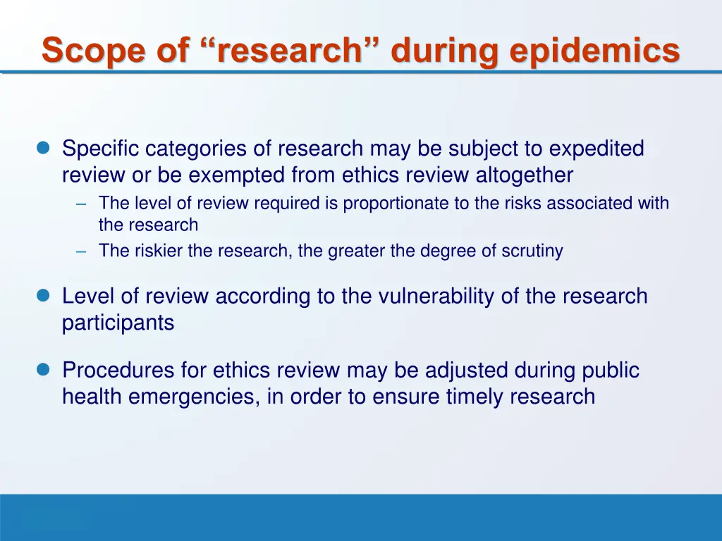 scope of research during epidemics