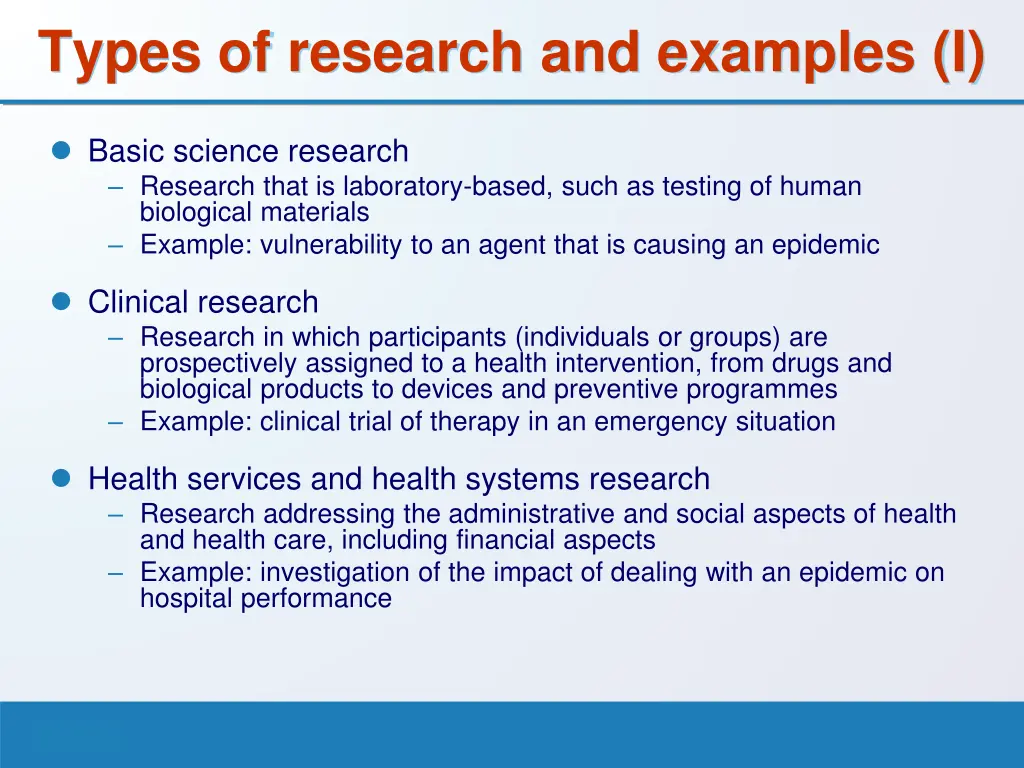types of research and examples i