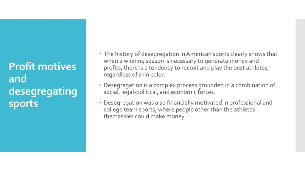 the history of desegregation in american sports