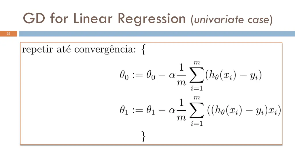 gd for linear regression univariate case 1