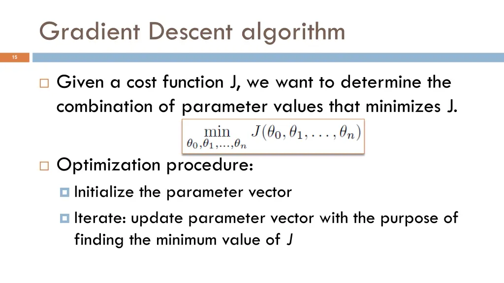 gradient descent algorithm
