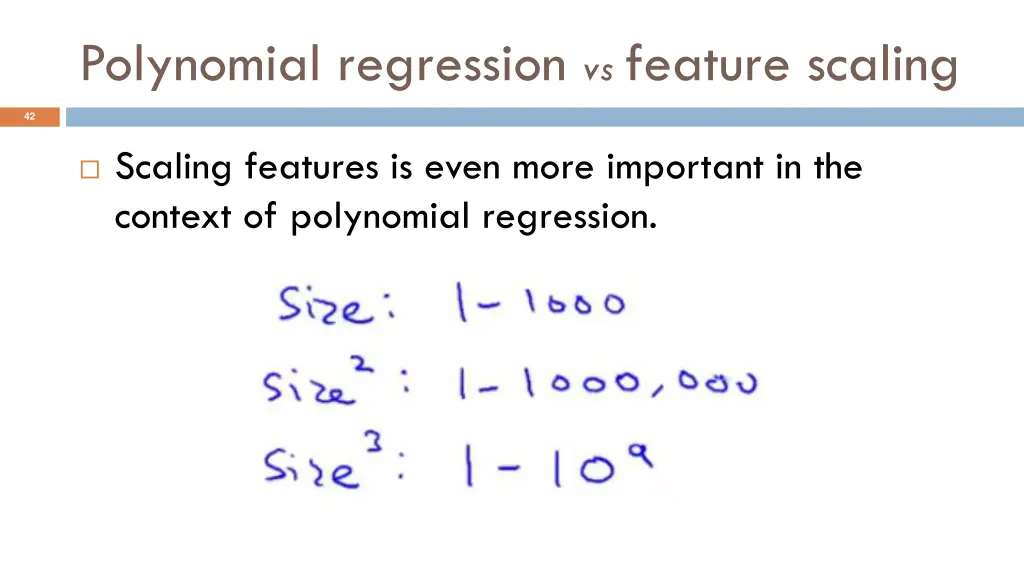 polynomial regression vs feature scaling