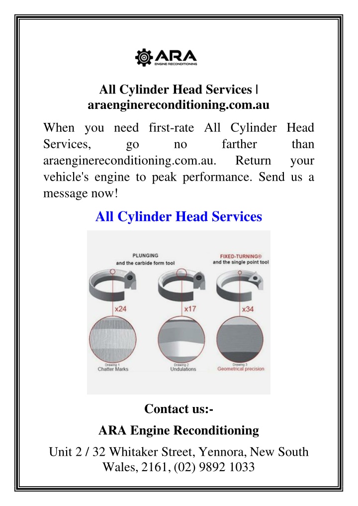 all cylinder head services