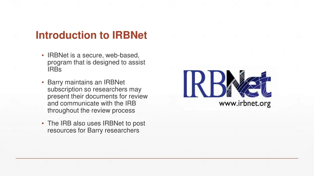 introduction to irbnet