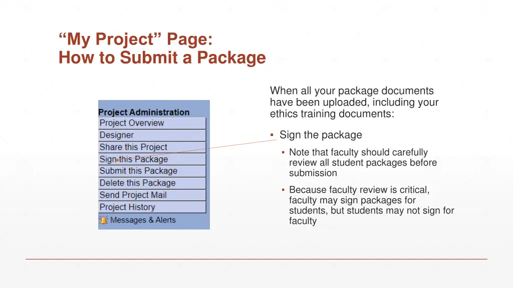 my project page how to submit a package 4