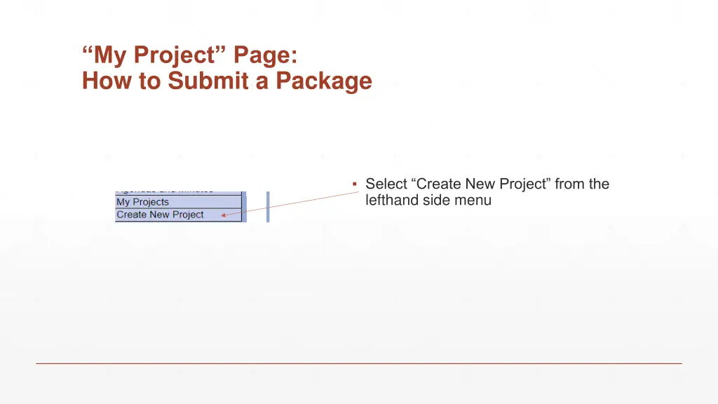 my project page how to submit a package