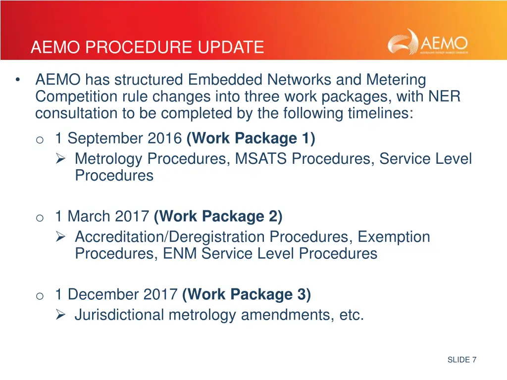 aemo procedure update
