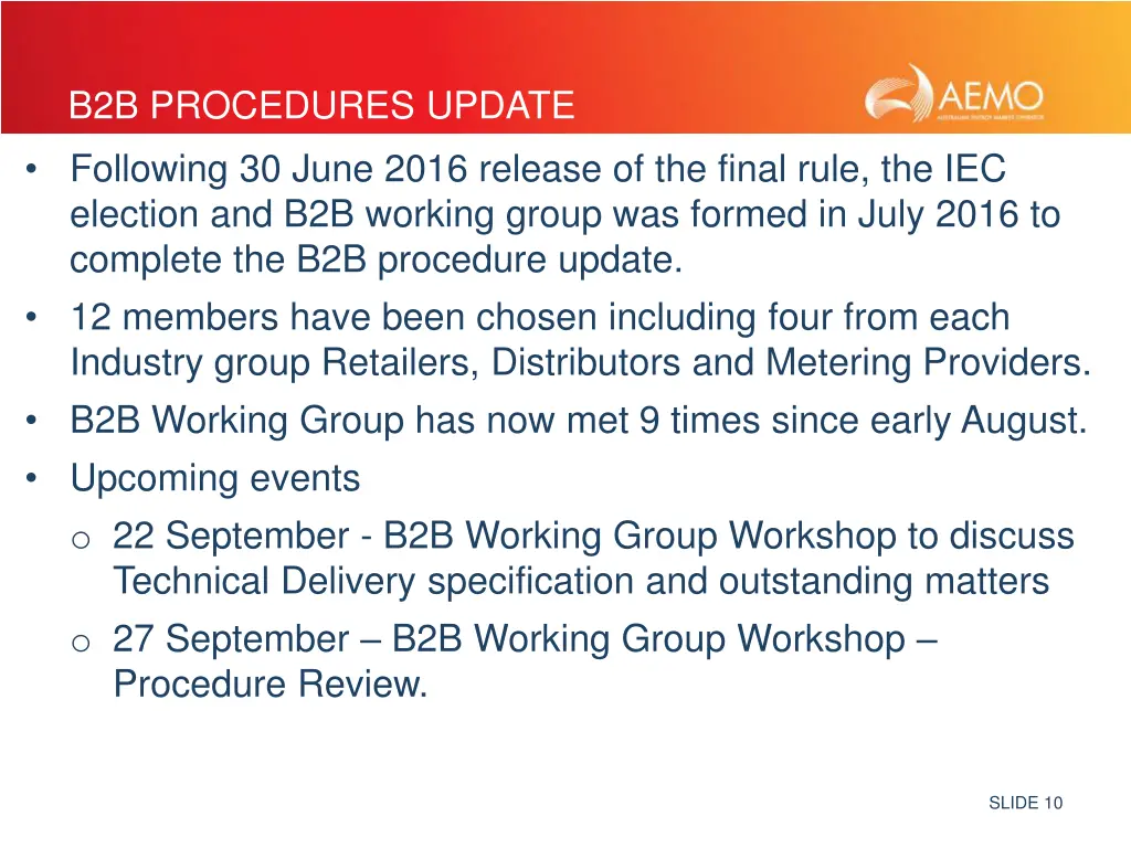 b2b procedures update